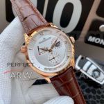 Perfect Replica Jaeger LeCoultre Master Geographic White Face Rose Gold Case 42mm Watch